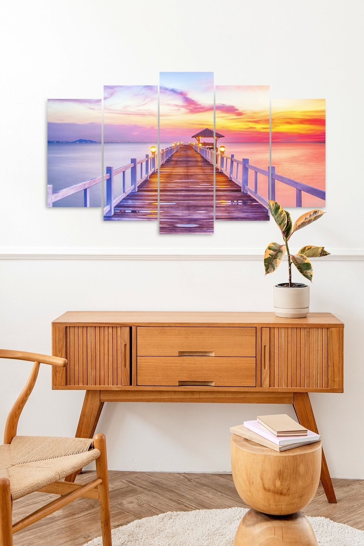 Deniz Manzara 5 Parçalı Mdf Tablo resmi