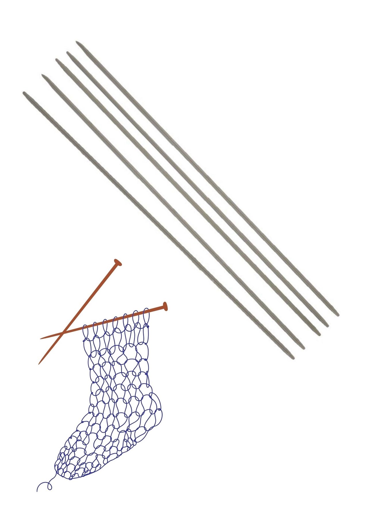 Çorap Şiş Metalize 20 cm 2,5 Numara resmi