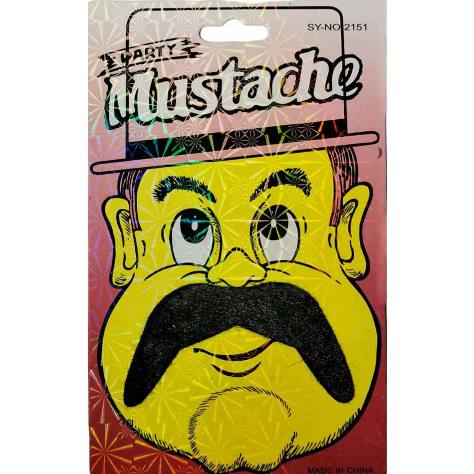 Siyah Renk Gerçekçi Görünümlü Yapışkanlı Ülkücü Bıyık Takma Tüylü Bıyık Model 3 resmi