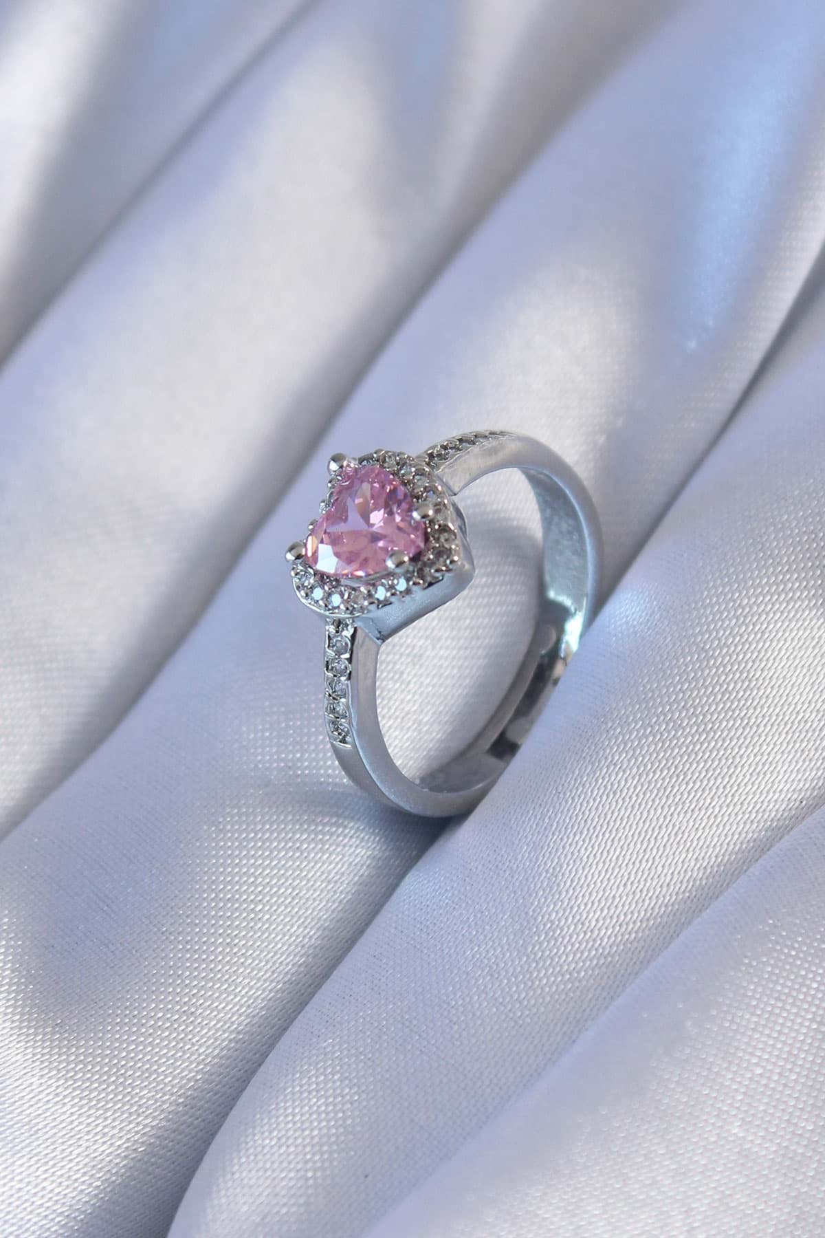 Picture of Gümüş Renk Zirkon Taşlı Pirinç Charm Kadın Yüzük - TJ-BYK2742