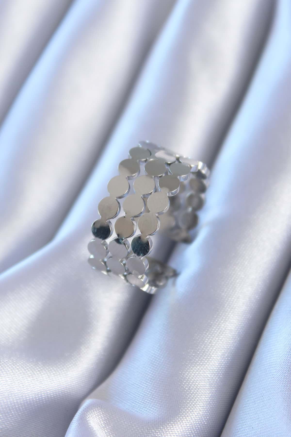 Picture of 316L Çelik Gümüş Renk Kadın Yüzük - TJ-BYK2761