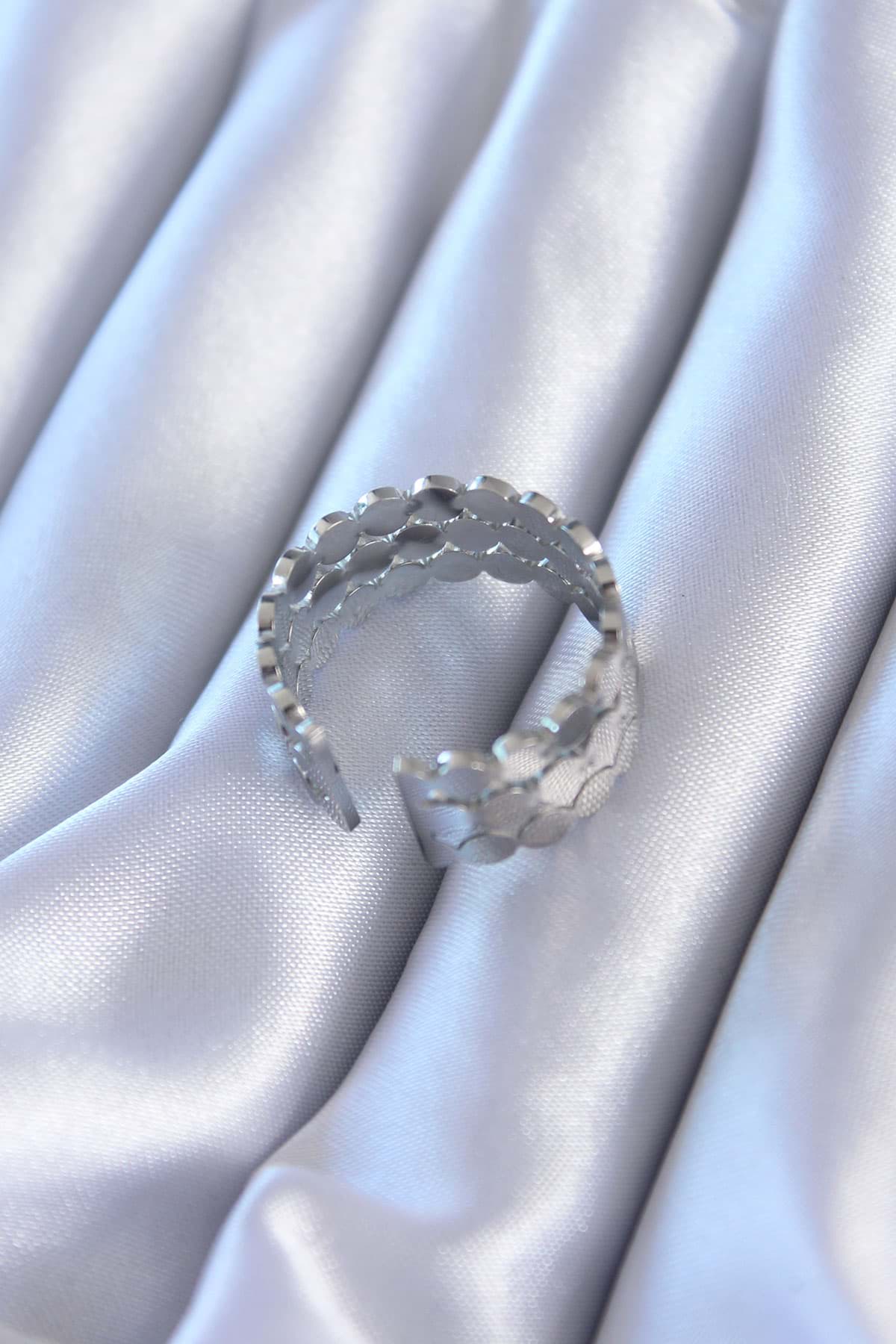 Picture of 316L Çelik Gümüş Renk Kadın Yüzük - TJ-BYK2761