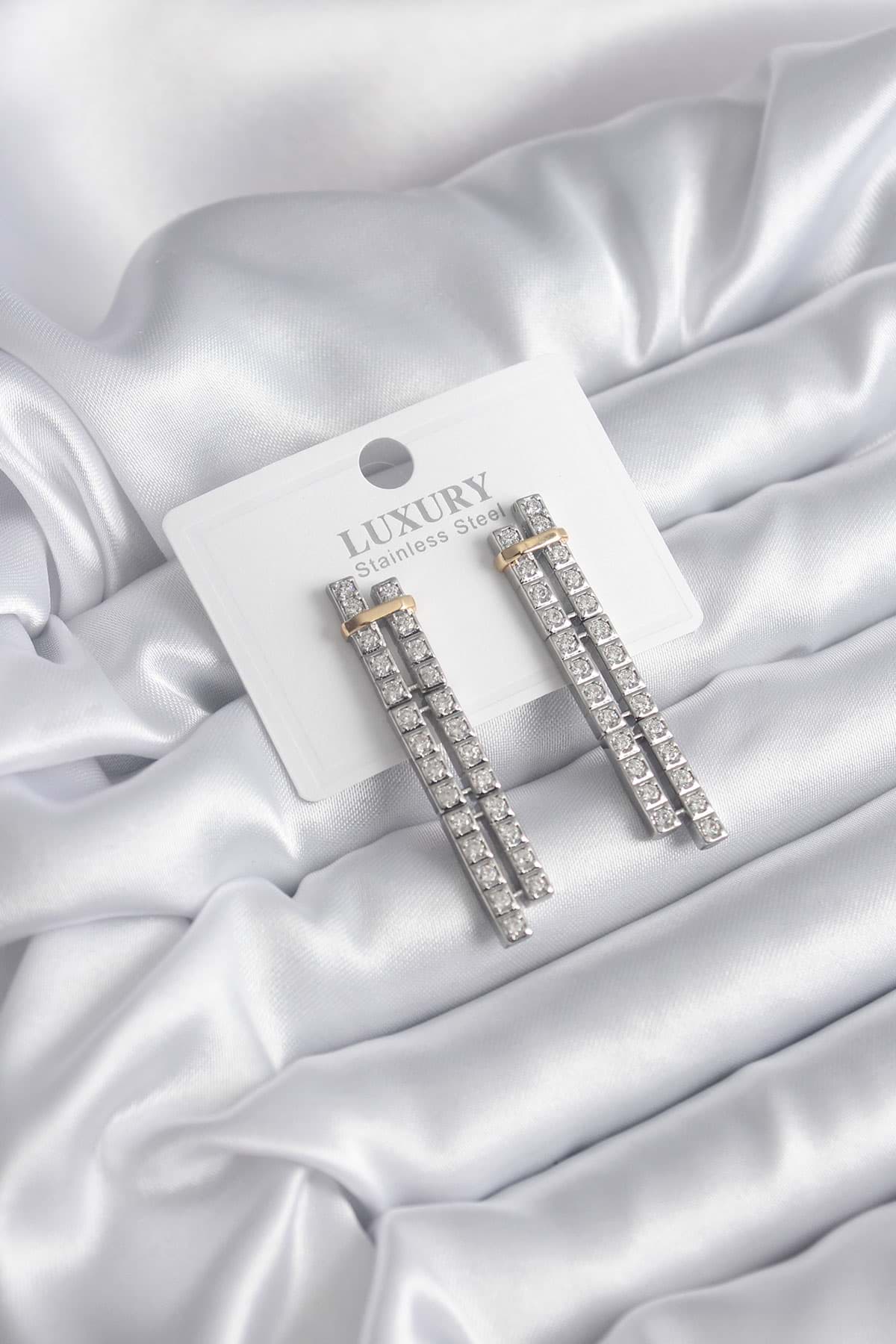 VIP Seri Zirkon Taşlı Su Yolu Kadın Küpe - TJ-BKP8331 resmi