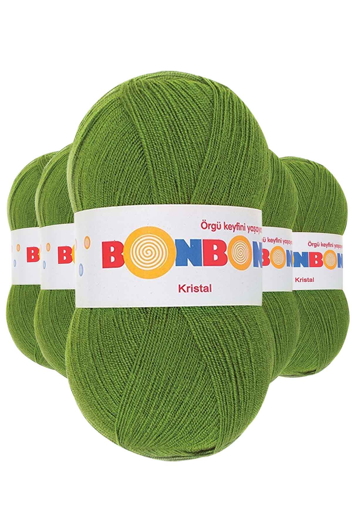 5 Adet Kristal El Örgü Lif İpi Çam Yeşili 98235 resmi