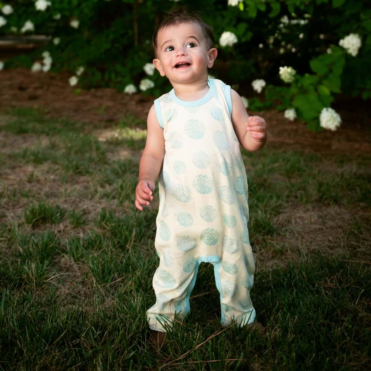 Picture of Blue Bloom Baby Boy Capri Rompers